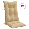 vidaXL Highback Chair Cushions 6 pcs Melange Beige 47.2"x19.7"x2.8" Fabric - 2 of 4