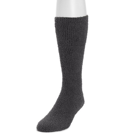 Muk Luks Mens Micro Chenille Knee High Socks, Grey : Target