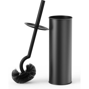 Toilet Brush and Holder Set with Curved Design, 304 Stai - 1 of 4