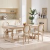NicBex French Country Dining Chairs Set of 2 with Upholstered/Nature Rattan Backrest,Rustic Weathered Kitchen Chairs,Living Room Chairs - 3 of 4