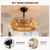 Ludomide 20" Farmhouse Caged Ceiling Fan with Lights and Remote, Low Profile Bladeless Boho Fandelier for Kitchen, Bedroom, Dining Room - 4 of 4