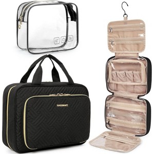 Hanging Toiletry Bag, Travel Makeup Organizer with TSA Approved Transparent Cosmetic Bag for Full-Sized Toiletries - 1 of 4