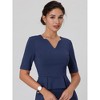 Hobemty Women's Work V Neck Short Sleeve Peplum Waist Pencil Sheath Dresses - image 4 of 4