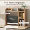 Tangkula Desktop Bookshelf 3-Tier Multipurpose Countertop Hutch Bookshelf for 27 Inch Monitor w/ 3 Upper Shelves & 2 Side Compartments White/Natural - 4 of 4