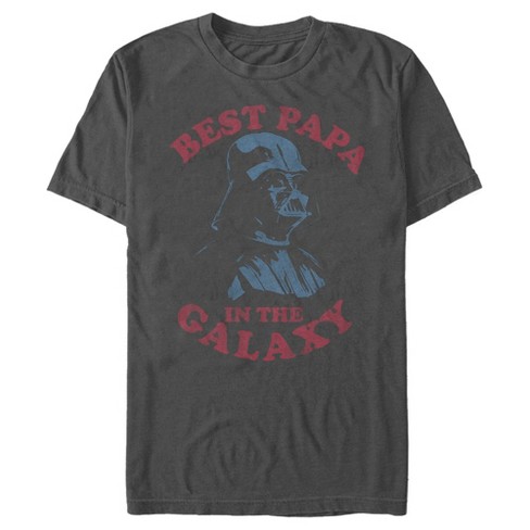 Men s Star Wars Darth Vader Best Papa in the Galaxy T Shirt Charcoal X Large