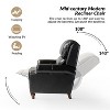 Elisabete Modern Wingback Genuine Leather Recliner with Vintage Nail Head Trim for Living Room and Bedroom  | ARTFUL LIVING DESIGN - 4 of 4