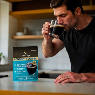 VitaCup Longevity Medium Roast Instant Coffee Pouch - 3.73oz