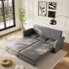 Kumasinova 3-in-1 Convertible Faux Leather Chesterfield Sofa, King Pull-Out  Sleeper Sofa Bed, Retro Couch with Rivet Trim & Rolled Arm, Steel Frame - 2 of 4