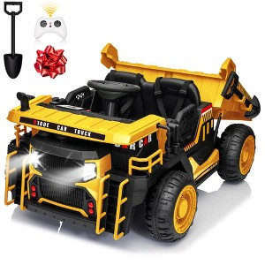 Joyracer 24V Ride on Toys w/ Remote Control, 2 Seater 400W Electric Powered Ride on Truck w/ Dump Bed, 3 Speeds, Shovel, Bluetooth, Gift for Kids - 1 of 4