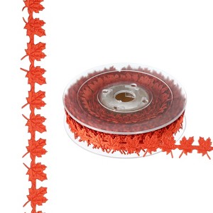 Unique Bargains Christmas Wreath Making Gift Wrapping Artificial Maple Leaf Ribbon - 1 of 4