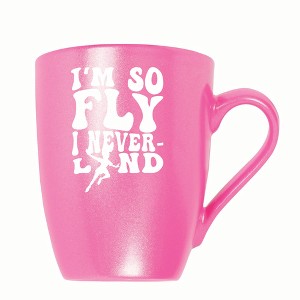 Elanze Designs I'm So Fly I Neverland 10 ounce New Bone China Coffee Tea Cup Mug, Princess Pink - 1 of 4