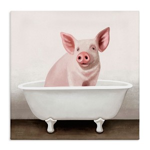 Stupell Industries Pink Farm Pig in Country Bath Tub, 36" x 36" - 1 of 4