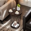 Hommoo Round End Table, Industrial Accent Side Table with Storage Shelf - 4 of 4