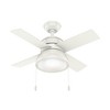 Hunter Fans 36" Loki Lighted Ceiling Fan Fresh White Finish with Reversible Blades for Indoor Use - 3 of 4