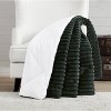 50"x60" Textured Faux Shearling Fur Reversible Throw Blanket Green - London Fog - 4 of 4