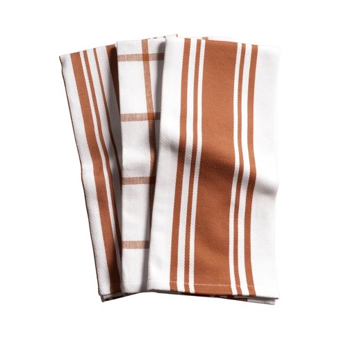 Kaf Home Monaco Set Of 4 Natural Rustic Slubbed Kitchen Towels, 100%  Cotton, 18 X 28-navy : Target