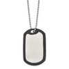 Black Bow Jewelry Stainless Steel Removeable Black Rubber Edge Dog Tag Necklace, 24 Inch - 2 of 4