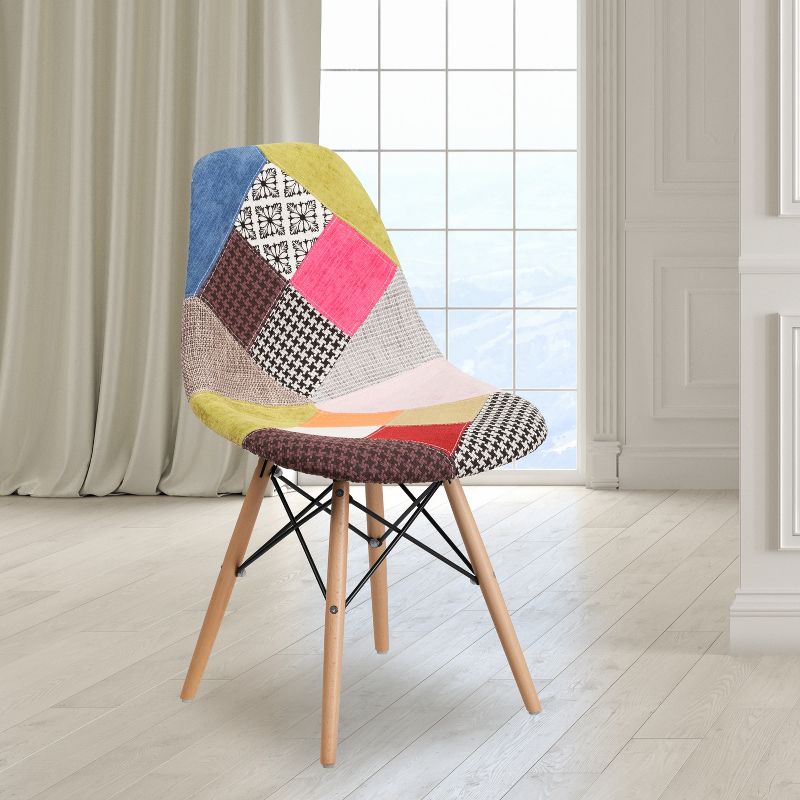 Flash Furniture Elon Series Fabric Chair with Wooden Legs, 3 of 12