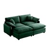 81" Corduroy Modular Sectional Sofa Bed with 2 Ottomans - 3 of 4