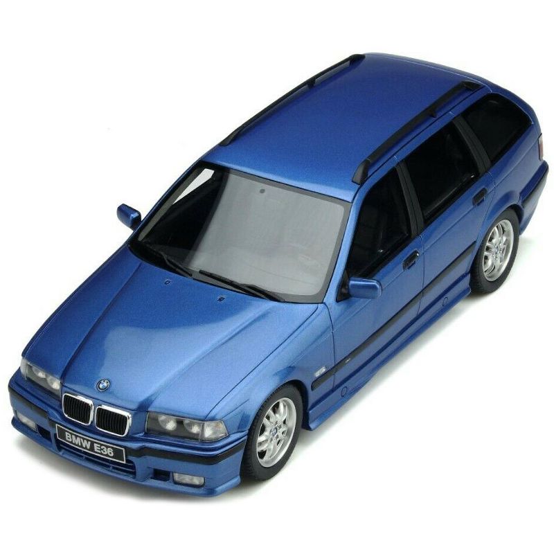 BMW E36 Touring 328I M Pack Estoril Blue Metallic Limited Edition to 3000 pieces Worldwide 1/18 Model Car by Otto Mobile, 4 of 7