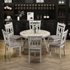 VECELO Rustic Wooden Dining Chairs Set of 2/4/6, Rubber Wood Kitchen Chairs with Padded Seat & Elegant Hollowed Backrest, Gray - 2 of 4