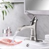 PAGED Bathroom Faucets Waterfall Spout Faucet Single Hole Sink Faucet with Pop Up Drain, Faucet for Bathroom Sink, Brushed Nickel - 4 of 4