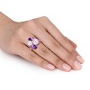 EVERLY JEWELRY | Rose Plated Sterling Silver 1 4/5 CT TGW Amethyst-Africa Rose de France And White Freshwater Cultured Pearl Fashion Ring - 3 of 4
