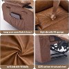 PU Leather Extra Wide Manual Recliner with Massage and Heat, Large Lazy Single Sofa with 1.5X Sponge Comfort Arm & Back for Living Room, Bedroom - 3 of 4