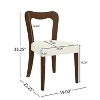 Christopher Knight Home Set of 2 Aaron Rubberwood Upholstered Dining Chairs with Curved Open Back Beige/Walnut - 3 of 4