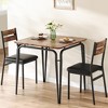 3-Piece Dining Table Set, Sturdy Wooden Square Table and Chair Breakfast Table Set for 2 Person - 3 of 4