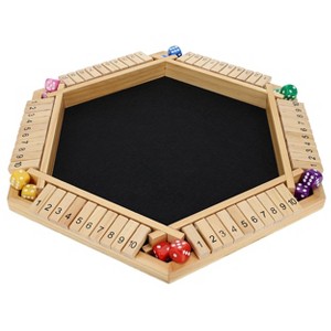 Pacific Shore Games 6 Player 14 in. Shut The Box Board Game, Wood - 1 of 4