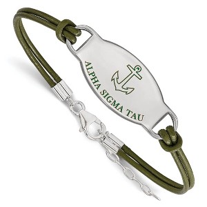 Black Bow Jewelry Sterling Silver Alpha Sigma Tau Greek Life Strand Bracelet 7 Inch - 1 of 3
