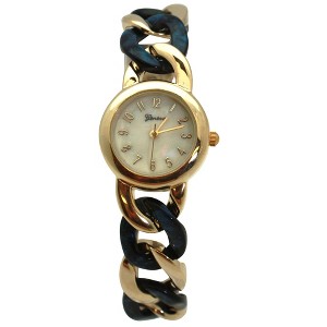 Olivia Pratt Gold Chain and Tortoise Strap Women Watch - 1 of 4