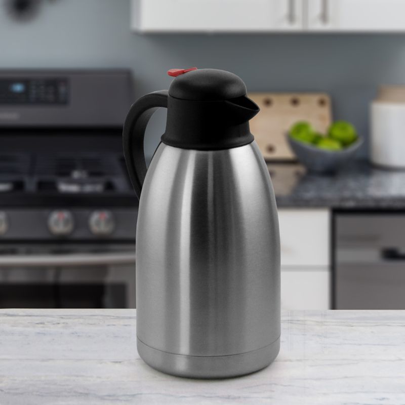 MegaChef 2L Stainless Steel Thermal Beverage Carafe for Coffee and Tea, 2 of 5