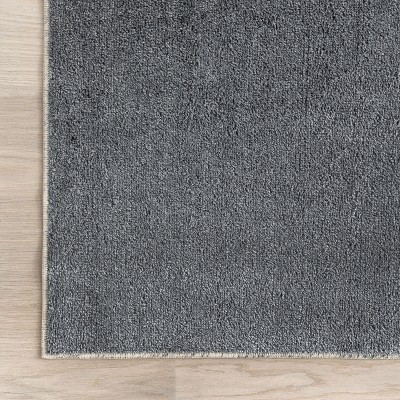 Gray Solid Machine Washable Rectangular Area Rug