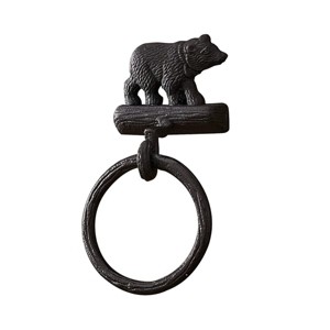Park Designs Cast Black Bear Ring Hook - Set of 2 - 1 of 4