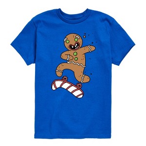 Boys' - Instant Message - Gingerbread Skater Christmas Short Sleeve Graphic T-Shirt - 1 of 4