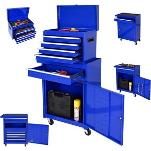 5-Drawer Rolling Tool Chest, 2-in-1 Tool Box Organizer with Lockable Wheels Garage Workshop Tool Storage Cabinet - 1 of 4