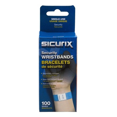 Blue Waterproof Tyvek Security Wristbands, Pack of 100