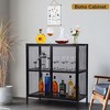 LOVMOR Sideboard Buffet Kitchen Storage Cabinet with Mesh Doors and Shelves - 3 of 4