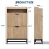 Fluted Shoe Cabinet, Narrow Shoe Storage Cabinet with 2 Flip Drawers and Open Shelf, Storage Organizer for Foyer, Hallway, Front Door - 2 of 4