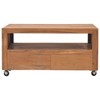 vidaXL TV Cabinet with Wheels 31.5 inches x19.7 inches x16.5 inches  Solid Teak Wood - 4 of 4