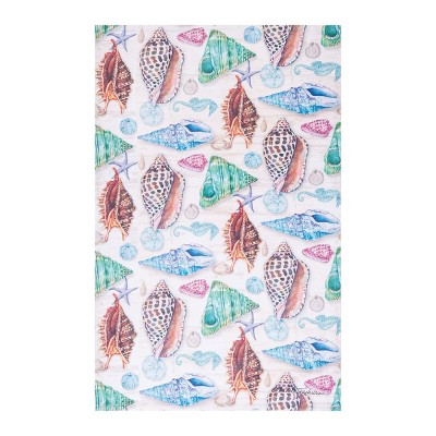 C&F Home Beach Shells Printed Flour Sack Kitchen Towel