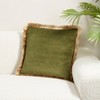 Saro Lifestyle Velvet Fringe Down Filled Throw Pillow - 3 of 3
