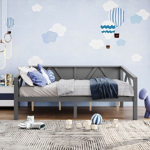 Whisen Full Size Daybed with Backrest, Reserve Space Under the Bed - 1 of 4