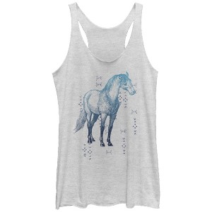 Women's Lost Gods Horse Pattern Racerback Tank Top - 1 of 3