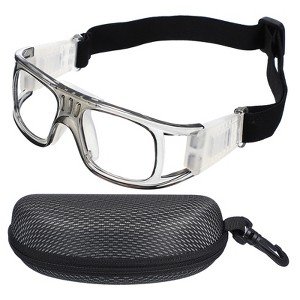 Unique Bargains PC Silicone Adjustable Strap Lightweight Professional Sports Goggles 1 Pc - 1 of 4