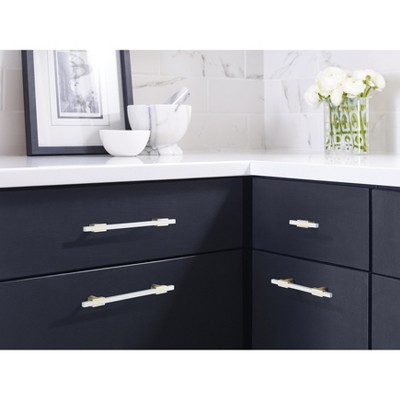 Brushed Gold and White Modern Cabinet Bar Pull