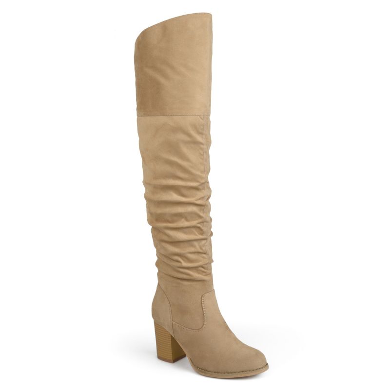 Journee Collection Womens Kaison Wide Width Extra Wide Calf Stacked Heel Over The Knee Boots, 1 of 11