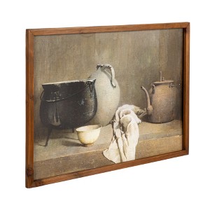 Storied Home Wood Framed Glass Wall Décor with Still Life, Multicolor - 1 of 4